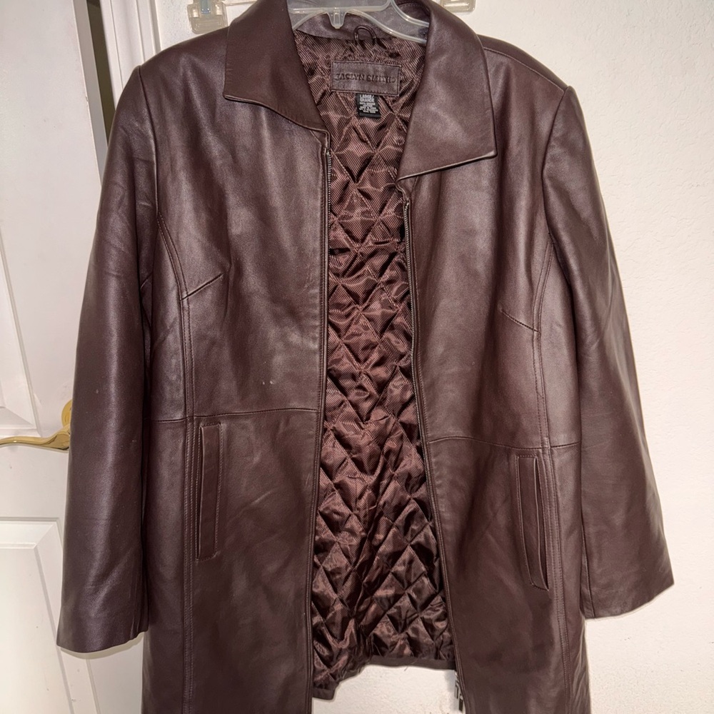 Y2K Jaclyn Smith Brown Genuine Leather Coat